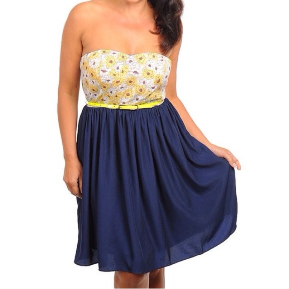 ***Plus Size*** Navy Floral Dress